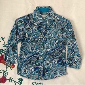 Blue Paisley Button Down Shirt
